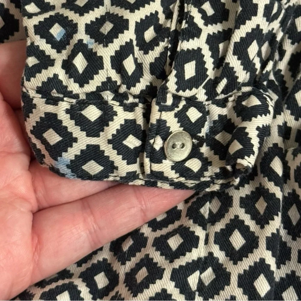 Carter’s Toddler Girl Black White Diamond Print Dress 5T Long Sleeve